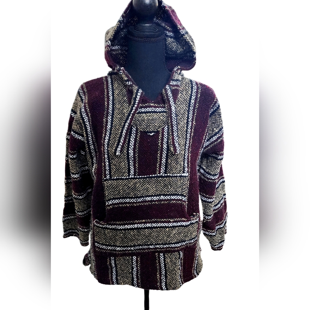 Youth unisex Mexican baja boho surfer drug rug hoodie